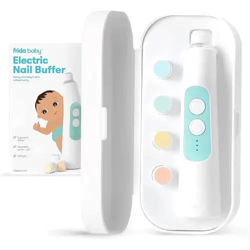 Frida Baby Electric Nail Trimmer, Safe & Easy Electric Nail File, Baby Nail Clipper & Nail Trimmer Kit for Newborn, Toddler, or Children Fingernails & Toenails, 4 Buffer Pads, LED Light, Storage Case