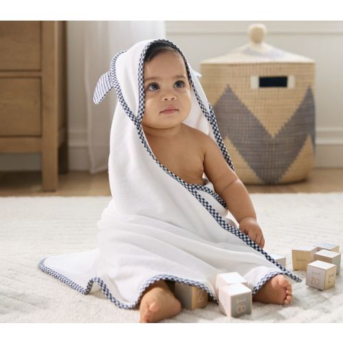 Gingham Critter Baby Hooded Towel & Washcloths | Pottery Barn Kids