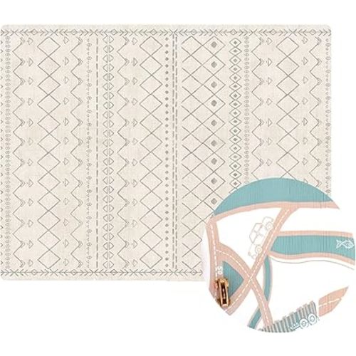 The Shwally PlayMat - Soft Baby Play Mat - Reversible Foam Floor Mat - Waterproof, Wipe-Clean, Durable, Non-Toxic and Hypoallergenic - Large (6.5' X 4.5') (Enya)