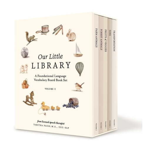 Our Little Adventures Our Little Library: A Foundational Language Vocabulary Board Book Set for Babies, Including Farm Animals, Forest Animals, (Paperback)
