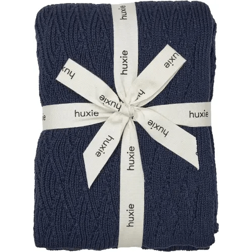 Denmark - Knitted Baby Blankets - Soft and Cozy 100% Organic Cotton Receiving Baby Blanket for Boys and Girls - Ideal for Stroller and Crib, 30 x 40 inch (Waves - North Sea Blue)