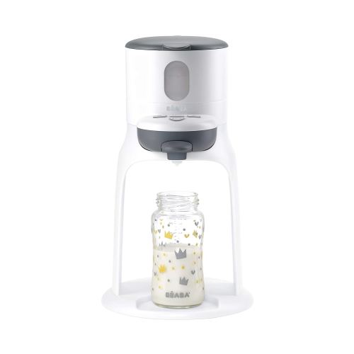 BEABA Bib'Expresso Fast Water Warmer, Formula Maker Preps Bottle in 30 Secs, Quickly Dispenses Warm Water for Baby Bottle, Also a Baby Food Warmer, Grey