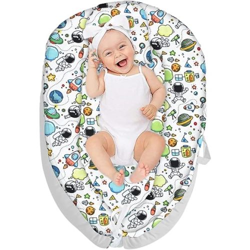 Portable 𝐁𝐚𝐛𝐲 Lounger Pillow Sleeping Soft Nest Lounger 𝐁𝐚𝐛𝐲 Floor Seat for Home & Travel