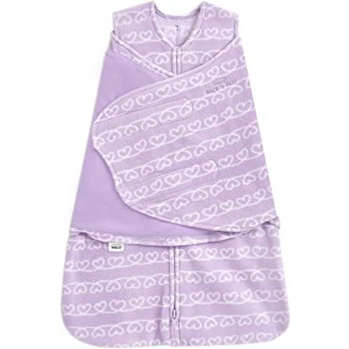 HALO Micro-Fleece Sleepsack Swaddle, 3-Way Adjustable Wearable Blanket, TOG 3.0, Heartline, Small, 3-6 Months