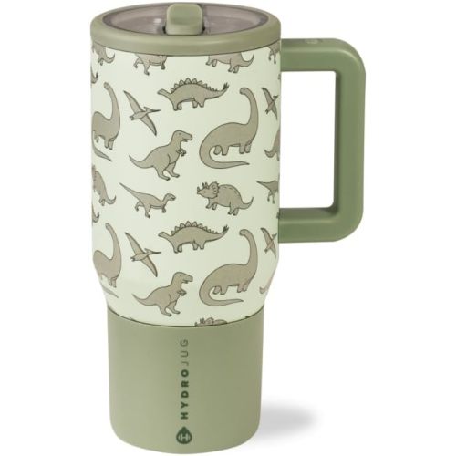 HydroJug Kids - 20 oz Insulated Kids Water Bottle with Flip Straw & Handle | Leak-Proof & Durable | Perfect for School, Sports, Lunch, Travel & Camp, Dinosaur