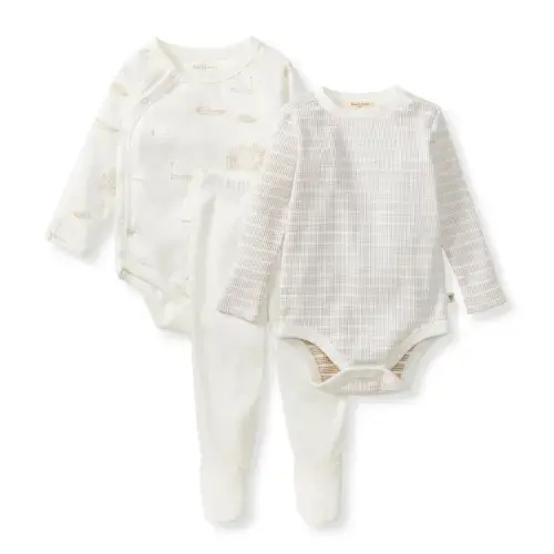Amsterdam 3 Piece Bodysuit & Pant Set - Eggshell – Burt's Bees Baby