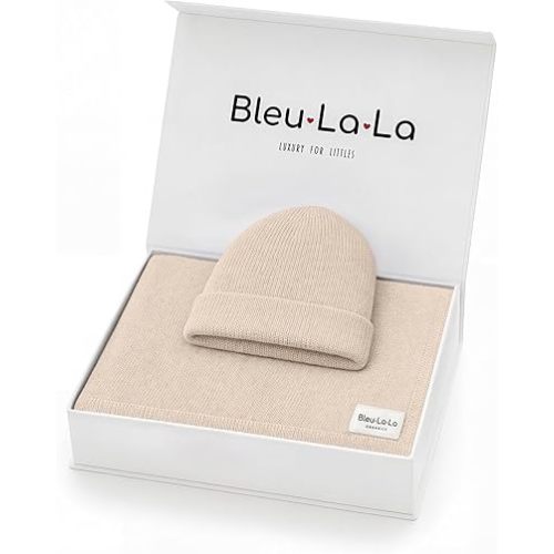 Luxe Collection 100% Organic Cotton Luxury Knit Baby Blanket + Hat Gift Set (Oatmeal)