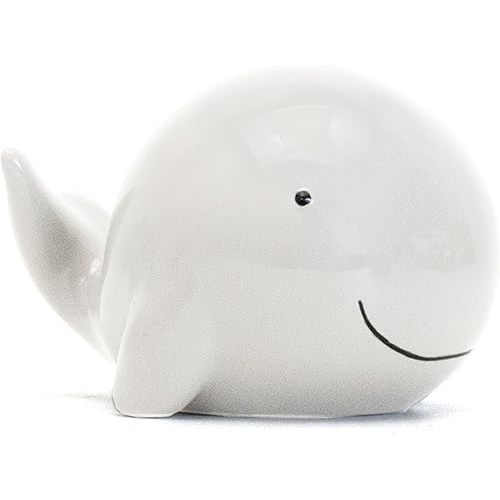 Child to Cherish Ceramic Whale Piggy Bank, White