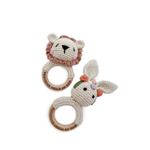 Precious Child of God Knitted Teether Rattle