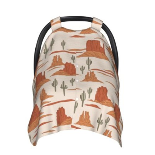 Car Seat Cover Baby, Western Desert Nature Landscape Baby Car Seat Cover for Baby Boys Girls Newborn , Infant Car Seat Canopy Cover Nursing Breastfeeding Cover Warm Blanket