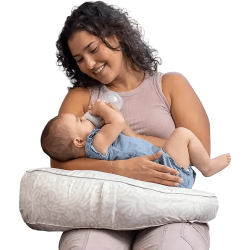 Boppy Uplift Nursing Pillow - Wedge Bottle & Breastfeeding Pillow to Reduce Spit-Up and Reflux Symptoms, with Body-Inclusive Opening and Belt, Baby Safety Alliance Verified - Cream Retro Squiggles