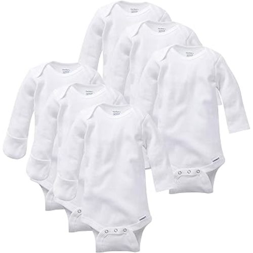 Gerber unisex-baby Multi-pack Long-sleeve Onesies Bodysuit Mitten Cuff Sizes - 0-3 Months - 6-pack Mitten Cuff