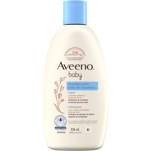 Aveeno Baby Eczema Care Wash With Colloidal Oatmeal for Extra Dry Skin, Tear Free and Unscented, 236 ml