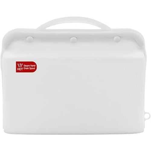 Silicone Microwave Steam Sterilizer Bag for Baby Bottles, Reusable Sterilizing Bag for Pump Parts and Toddler Accessories, Easy to Use Sterilizer Bags Perfect for Home and Travel, White (1PC)