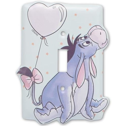 Disney Winnie the Pooh Eeyore Metal Light Switch Plate - Eeyore Switch Plate Decoration for Kids' Bedroom or Nursery