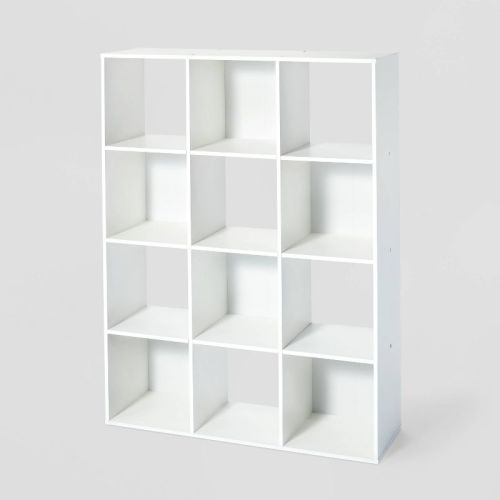 11" 12cube Organizer Shelf White - Room Essentials™: Bookshelf, Particle Board Frame, Paper Laminate Surface
