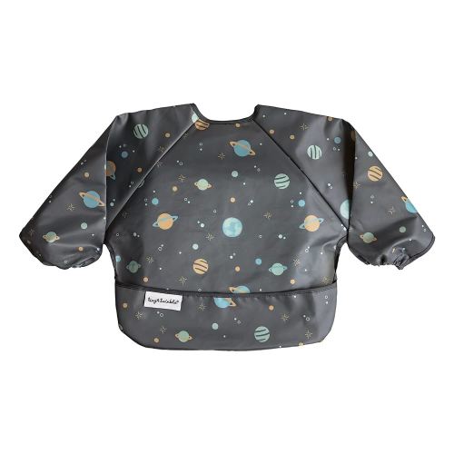 Tiny Twinkle Mess Proof Baby Bib,Waterproof Smock Baby Bib for Eating,Machine Washable Long Sleeve Bib,Baby Led Weaning,Toddler Bib,BLW Supplies(Space, Small 6-24 Months)