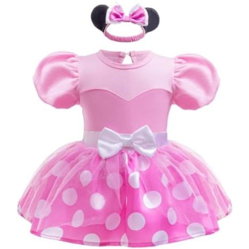 Dressy Daisy Infant Baby Girls Polka Dots Romper Costume Onesie Halloween Birthday Party Dress with Headband