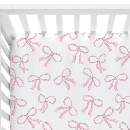 Blushing Bows Crib Sheet