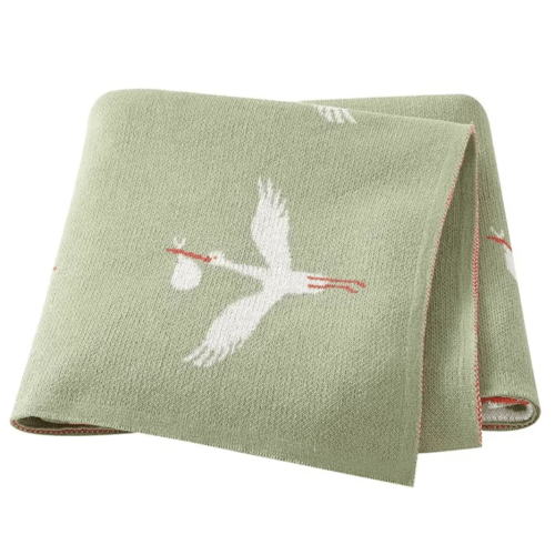 Crane Knitted Blanket