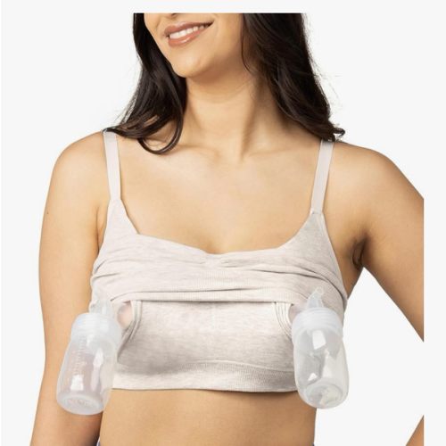 Kindred Bravely Sublime Bamboo Hands-Free Pumping Lounge & Sleep Bra - Oatmeal Heather, Medium