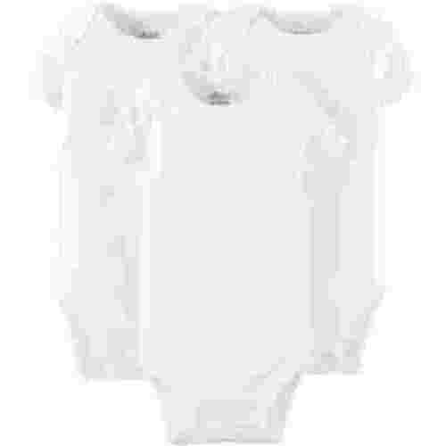 Carter's Child of Mine Baby Boy or Girl Gender Neutral White Short Sleeve Bodysuits, 3-pack