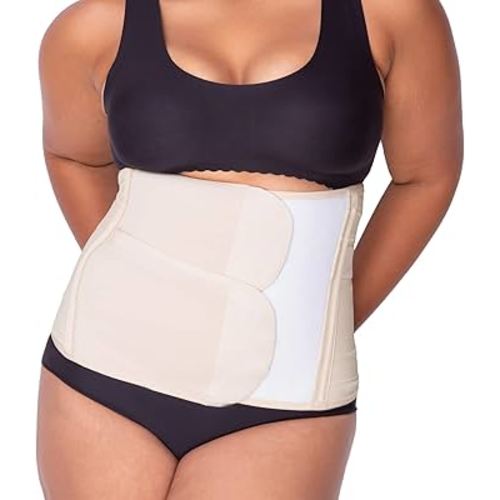 Belly Bandit - Luxe Postpartum Belly Wrap - Abdominal Binder and Targeted Compression Belt After Birth, Women’s Belly Support Band for Postpartum and C-Section Recovery - Regular Fit, Nude, Medium