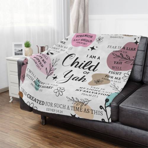 Child of YAH Bible Verse Blanket Cozy Plush Throw Blanket for Her