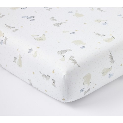 Winter Friends Organic Crib Fitted Sheet