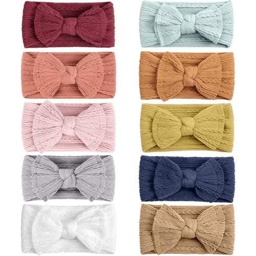 DRESHOW BQUBO Baby Headbands Baby Girls Bows Headband Newborn Bow Handmade Soft Nylon Headbands with Bows Hair Accessories for Newborn Baby Infant Toddlers Kids