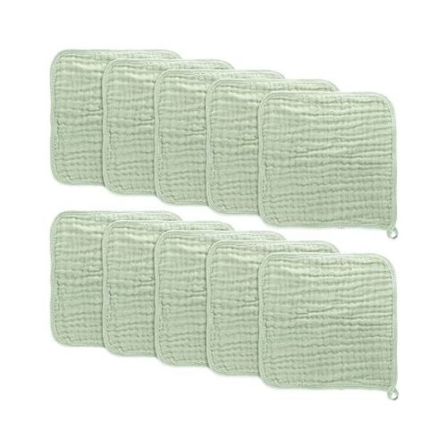 Baby Washcloths Muslin Cotton, Large 10”x10” by Comfy Cubs