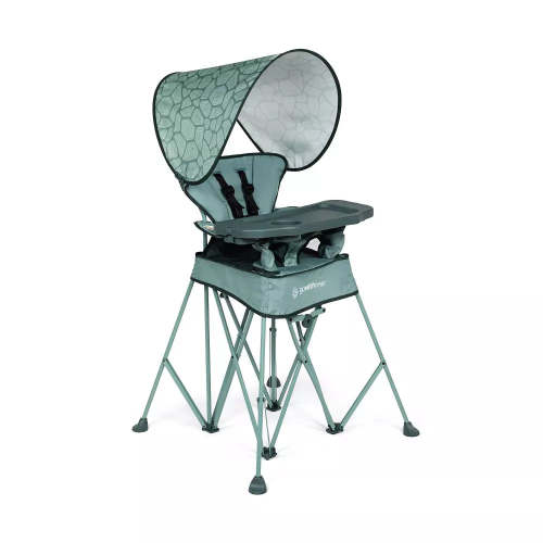 Go With Me Uplift Portable High Chair with Canopy - Green Garden
