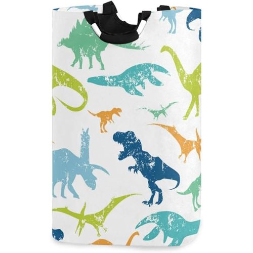 Dinosaur Laundry Hamper, Water-Resistant Oxford Cloth Storage Baskets with Handle, Foldable Lightweight Durable Store Basket for Home Bathroom Bedroom Dorm Nursery