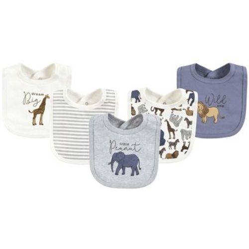 Touched By Nature Infant Boy Organic Cotton Bibs, Classic Safari, One Size