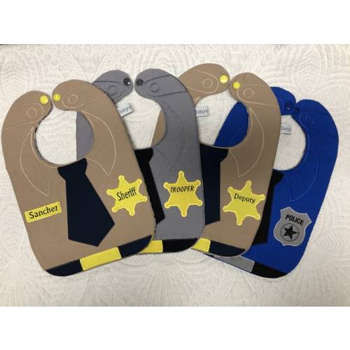 Police , Sheriff, Trooper, Deputy Baby Bibs