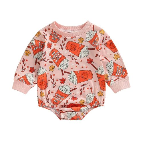 Halloween Newborn Baby Girl Outfit Pumpkin Sweatshirt Romper Long Sleeve Onesie Jumpsuit Infant Fall Winter Clothes