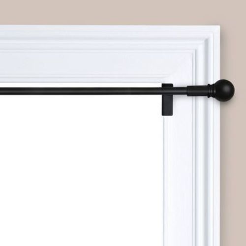 48"-84" Twist And Shout Easy Install Curtain Rod Matte Black - Room Essentials™