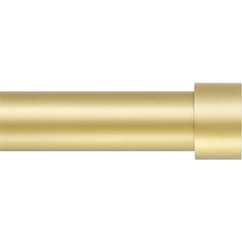 Zeerobee Curtain Rods for Windows 32 to 72, 1 Inch Heavy Duty Drapery Rods with Adjustable Length, Outdoor Modern Curtain Pole with Simple End Caps, 32"-72", Gold