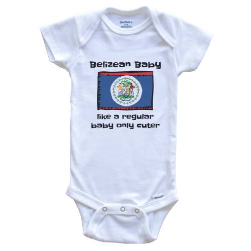 Belizean Baby Like A Regular Baby Only Cuter Funny Belize Flag Baby Bodysuit - Funny Baby Shower Gift