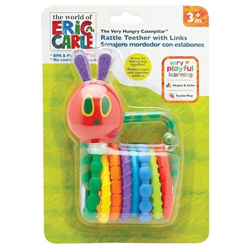 World of Eric Carle, The Very Hungry Caterpillar Rattle Teether with Links - 1 Count (Pack of 1)
