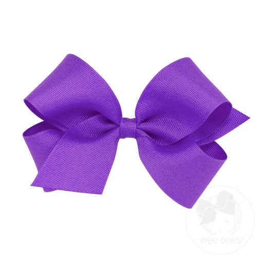 Medium Classic Grosgrain Hair Bow (Plain Wrap) DELPHINIUM