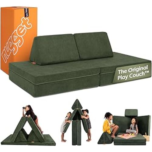 Nugget - The Original Play Couch for Kids - Modular Foam Children's Sofa for Playroom, Imagination, & Creative Open Ended Play - Washable & Convertible Playroom Furniture, Willow
