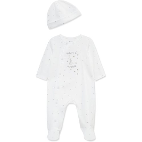 Little Me Clothes for Baby Unisex Gender Neutral Sleeper and Cap Set, 100% Cotton Scratch-Free Tag, Preemie to 9 Months