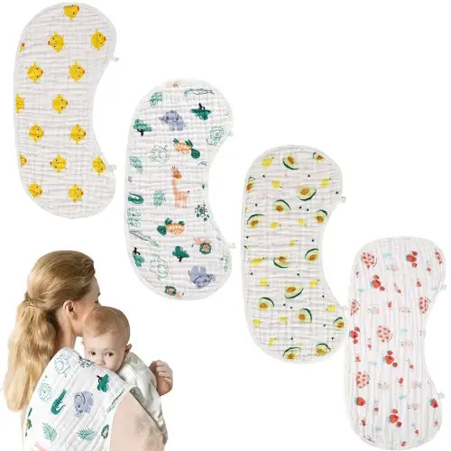 Baby Burp Cloths Premium Organic Cotton 6 Layers Boy Girl Burp Cloes Absorbent Spit-Up Cloths Hypoallergenic & Chemical-Free Nursing Mom Essential