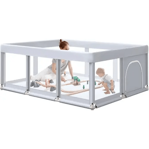 Large Baby Playpen 74x50 Inch PlayPen for Babies and Toddlers, Play Yards for Indoor & Outdoor with Zipper Gates, Breathable Mesh