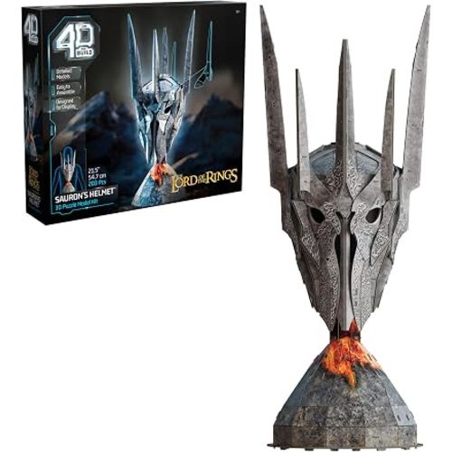 4D Build, Lord of The Rings Sauron Helmet 3D Model Kit, Lord of The Rings Collectibles & Desk Décor, Adult Puzzle, Building Toys, 203 Pieces, 3D Puzzles, Gift Ideas for Ages 12 & Up
