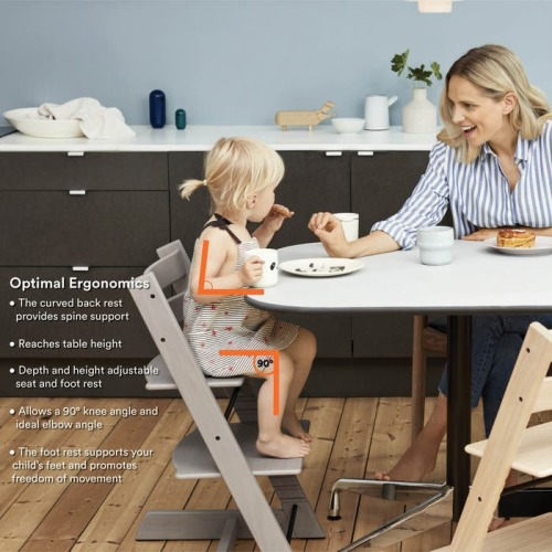 Stokke Tripp Trapp® Highchair, Baby Set, Cushion & Tray Set, Natural / Grey Dots