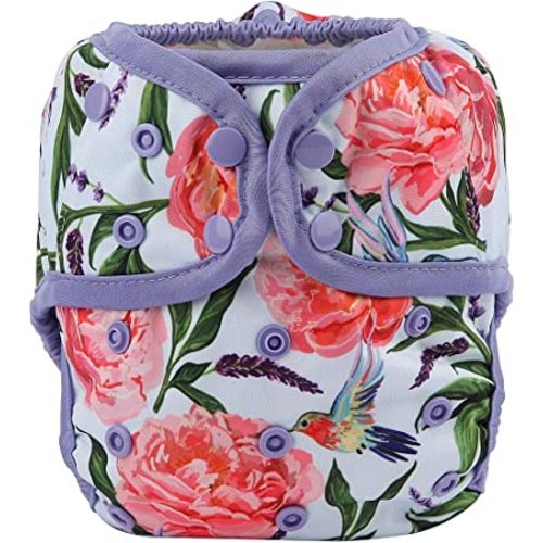 One Size Cloth Diaper Cover Snap with Double Gusset (Hummingbirds)