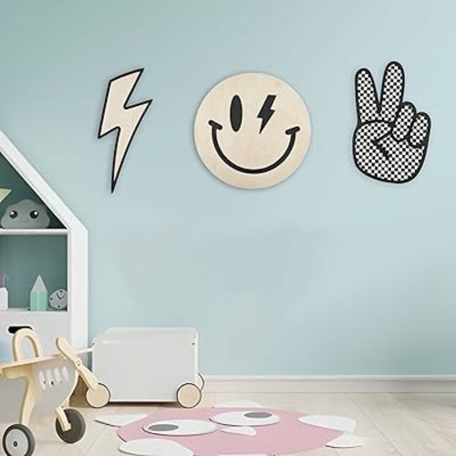 Xedatric Rad Little Dude Room Decor – Peace Sign, Retro & Cool Stuff for Your Room – 3-Piece Set, Ideal for Boy and Toddler Boy Rooms