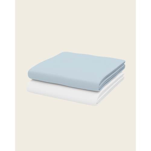 Solid Crib Sheet Set - Mini Crib in Overcast + White